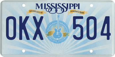 MS license plate OKX504