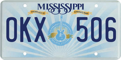 MS license plate OKX506