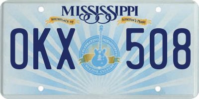 MS license plate OKX508