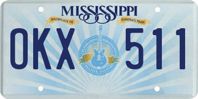 MS license plate OKX511