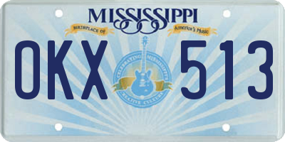 MS license plate OKX513