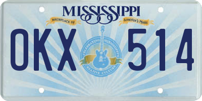 MS license plate OKX514