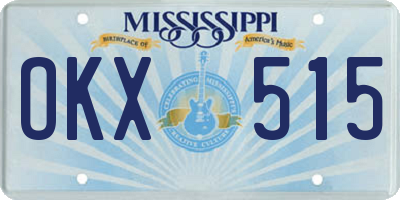 MS license plate OKX515