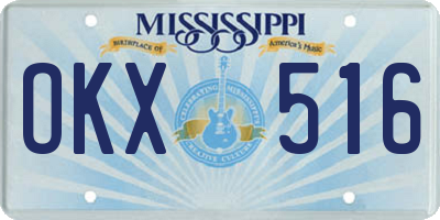MS license plate OKX516