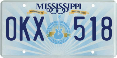 MS license plate OKX518