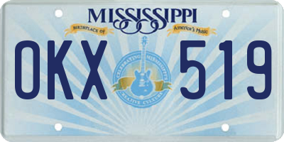 MS license plate OKX519