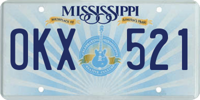 MS license plate OKX521