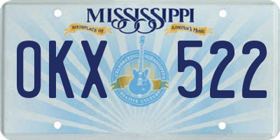 MS license plate OKX522