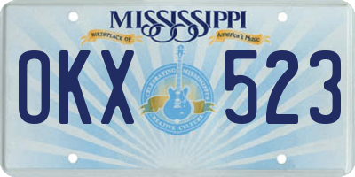 MS license plate OKX523
