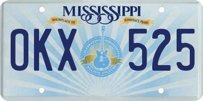 MS license plate OKX525