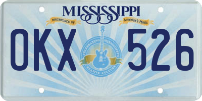 MS license plate OKX526