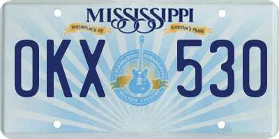 MS license plate OKX530