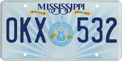 MS license plate OKX532