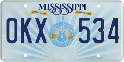 MS license plate OKX534