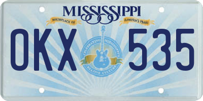 MS license plate OKX535