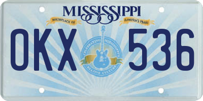 MS license plate OKX536