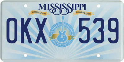 MS license plate OKX539