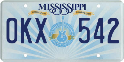 MS license plate OKX542