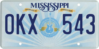 MS license plate OKX543