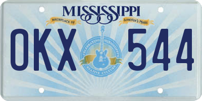 MS license plate OKX544