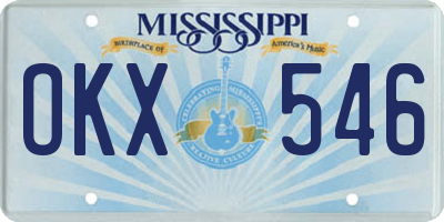 MS license plate OKX546