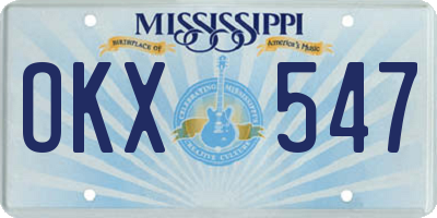MS license plate OKX547