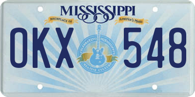MS license plate OKX548