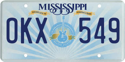 MS license plate OKX549