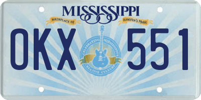 MS license plate OKX551