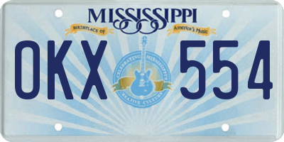 MS license plate OKX554