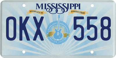 MS license plate OKX558