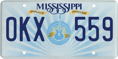 MS license plate OKX559