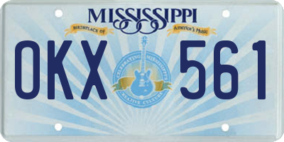 MS license plate OKX561