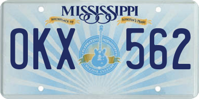 MS license plate OKX562