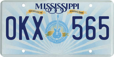 MS license plate OKX565
