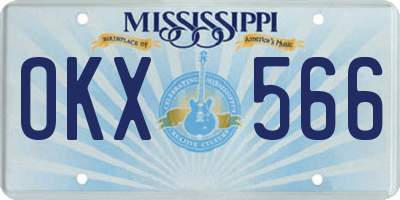 MS license plate OKX566