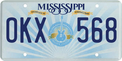 MS license plate OKX568