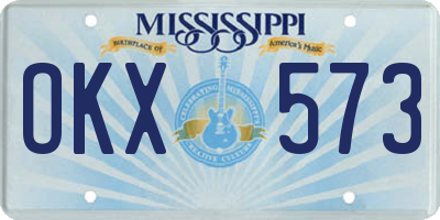 MS license plate OKX573