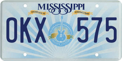 MS license plate OKX575