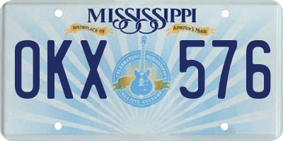 MS license plate OKX576