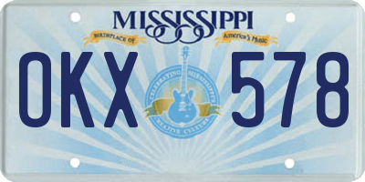 MS license plate OKX578