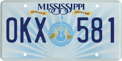 MS license plate OKX581