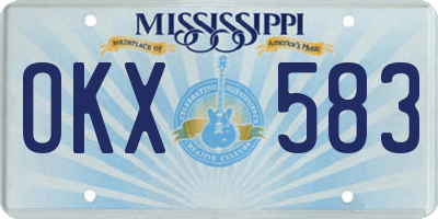 MS license plate OKX583