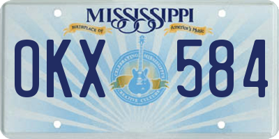 MS license plate OKX584