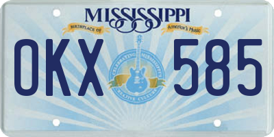 MS license plate OKX585
