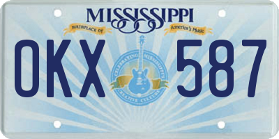 MS license plate OKX587