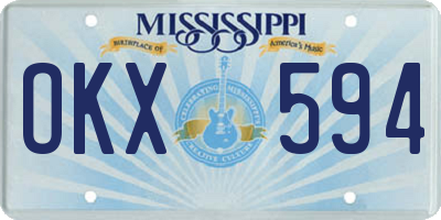MS license plate OKX594