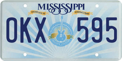 MS license plate OKX595