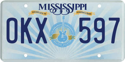 MS license plate OKX597