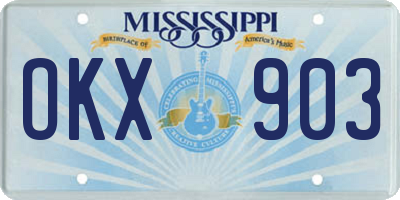 MS license plate OKX903